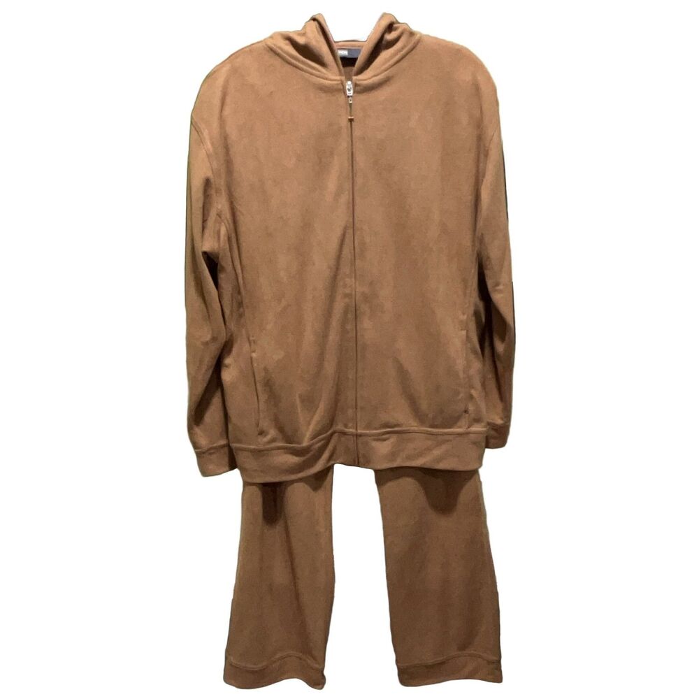 TCM Full-Zip Hoodie & Pants Tracksuit Set Brown GB M Loungewear Polyester